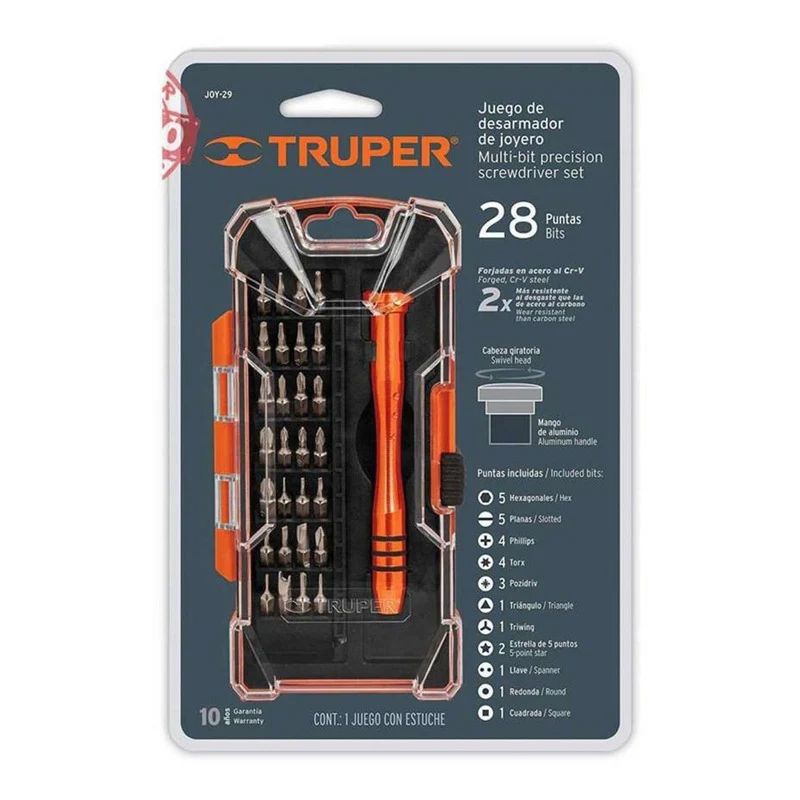 TRUPER - Desarmador de precisión con 28 puntas intercambiables Truper - 14160