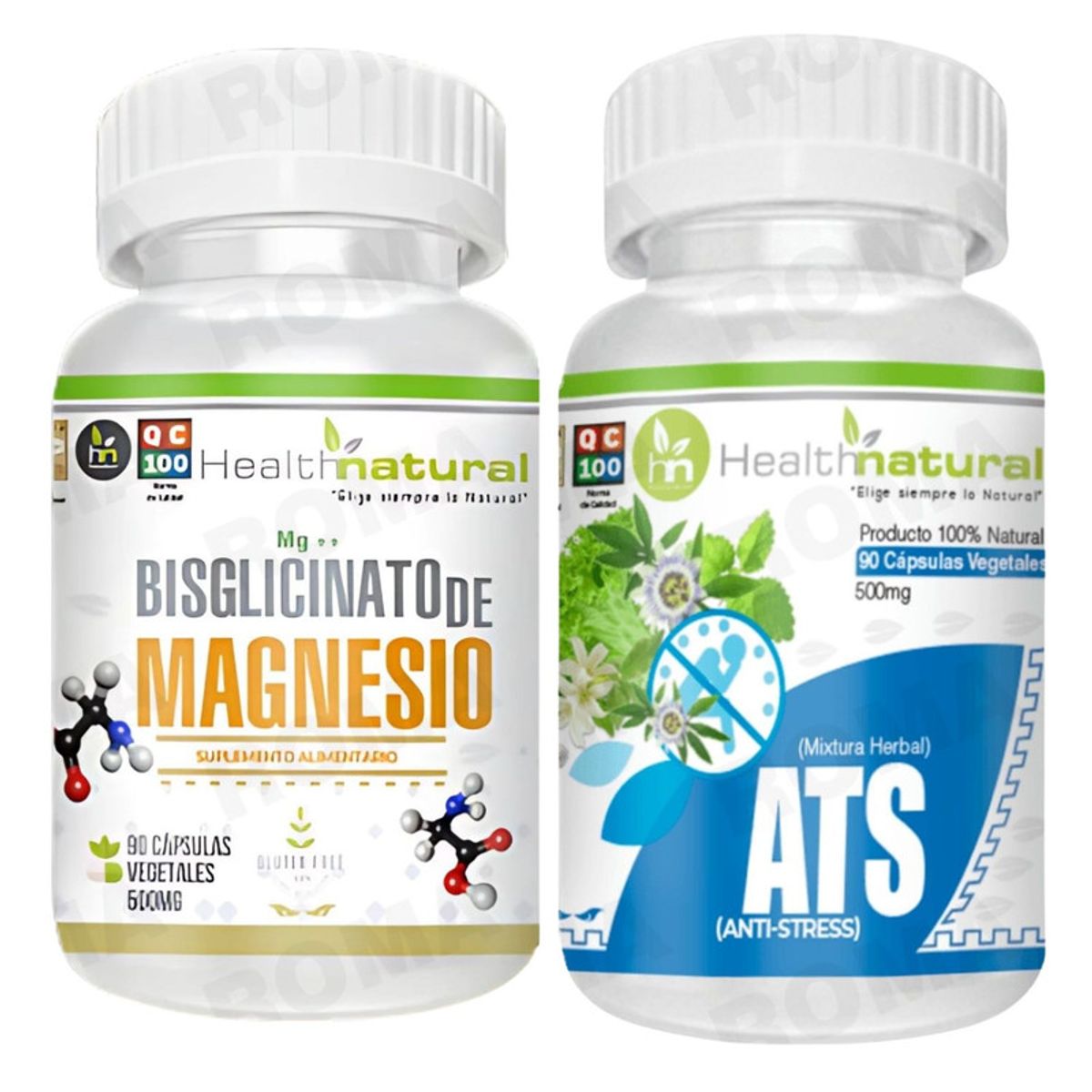 HEALTHNATURAL - BISGLICINATO DE MAGNESIO HEALTHNATURAL + ATSANTI-STRES HEALTHNATURAL