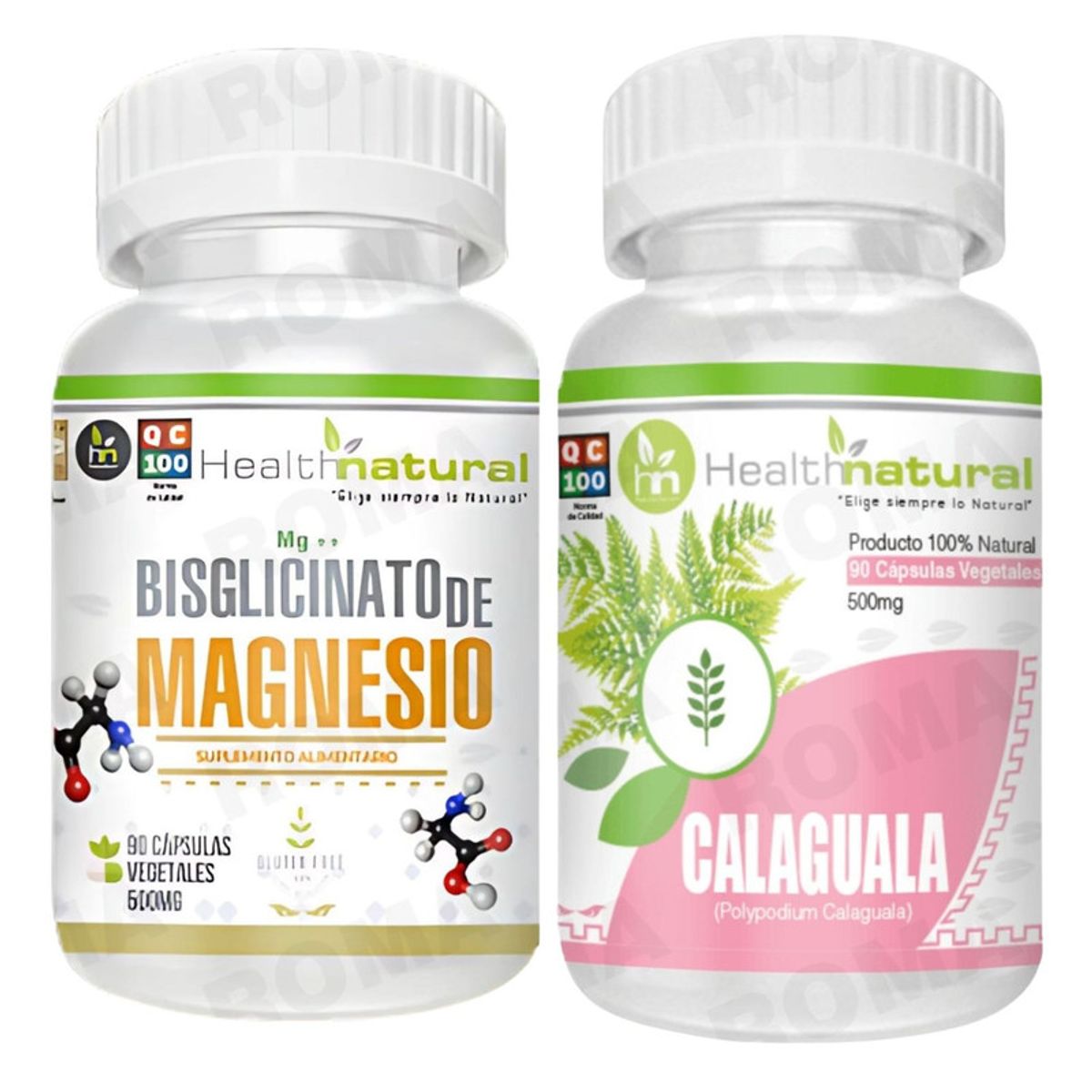 HEALTHNATURAL - BISGLICINATO DE MAGNESIO HEALTHNATURAL + CALAGUALA HEALTHNATURAL