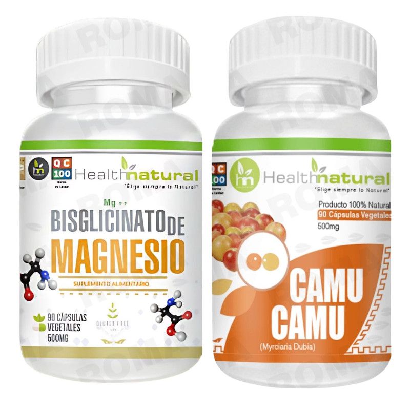 HEALTHNATURAL - BISGLICINATO DE MAGNESIO HEALTHNATURAL + CAMU CAMU HEALTHNATURAL 500MG