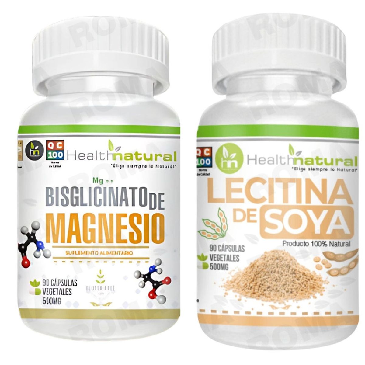 HEALTHNATURAL - BISGLICINATO MAGNESIO HEALTHNATURAL + LECITINA DE SOYA HEALTHNATURAL