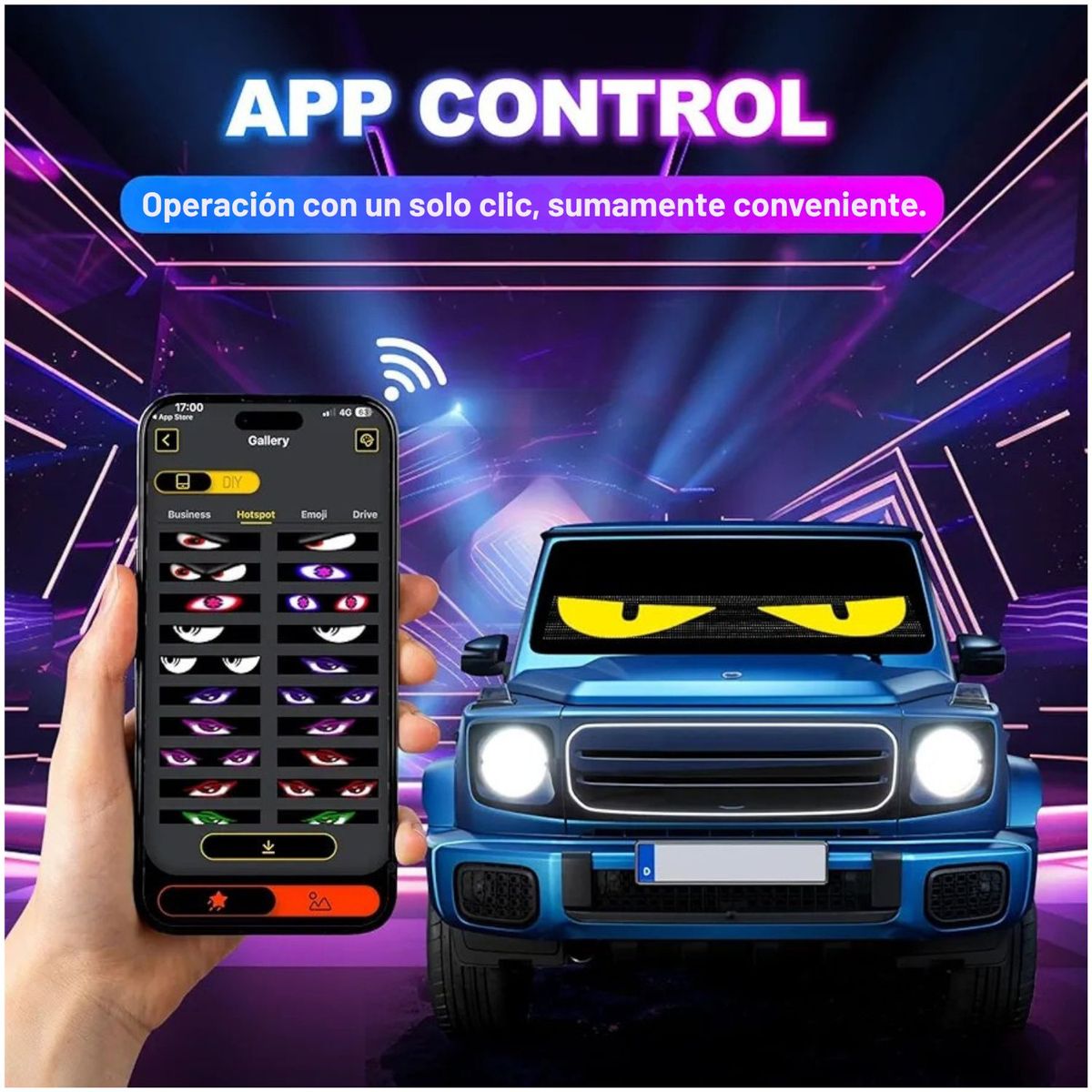 CREATIVE LIGHT - Panel Publicitario Luz Led Letrero 60x12cm APP + Bluetooth + Control