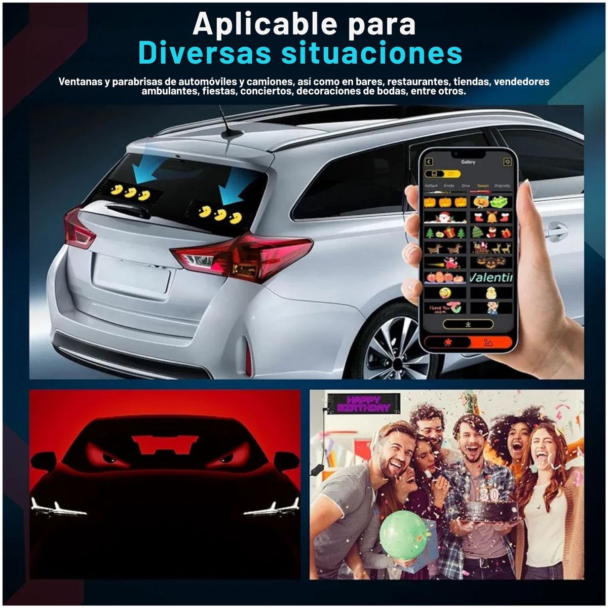 CREATIVE LIGHT - Letrero Publicitario Luz Led Letrero 60x12cm APP + Bluetooth + Control