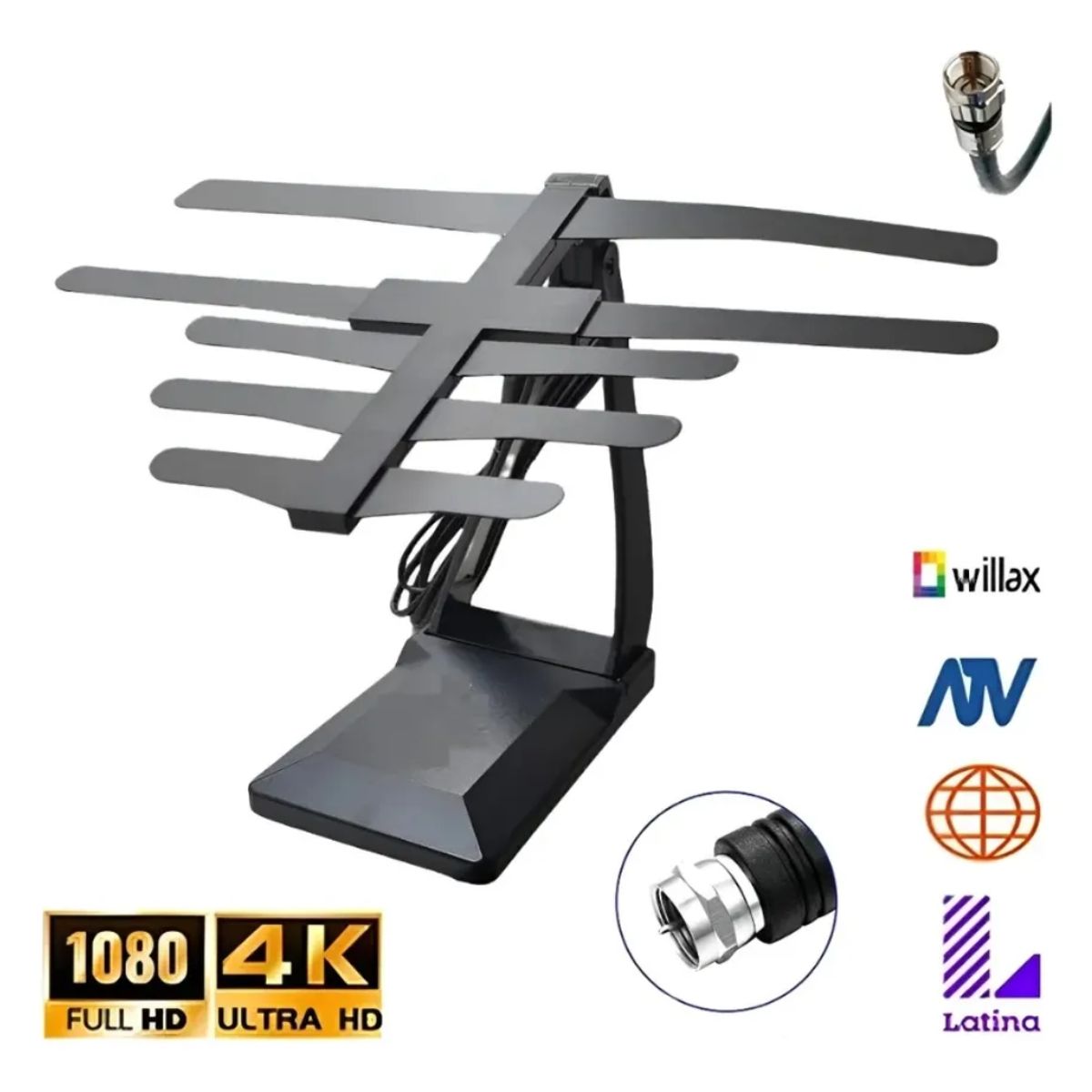 GENERICO - Antena Digital Full Hd Interiores Y Exteriores