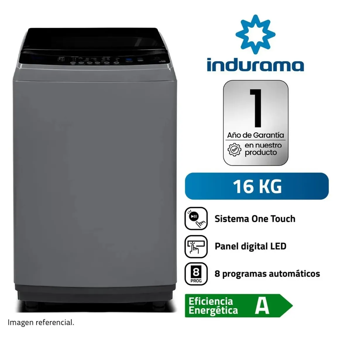 INDURAMA - Lavadora Automatica Indurama 16KG LRI-16DGR