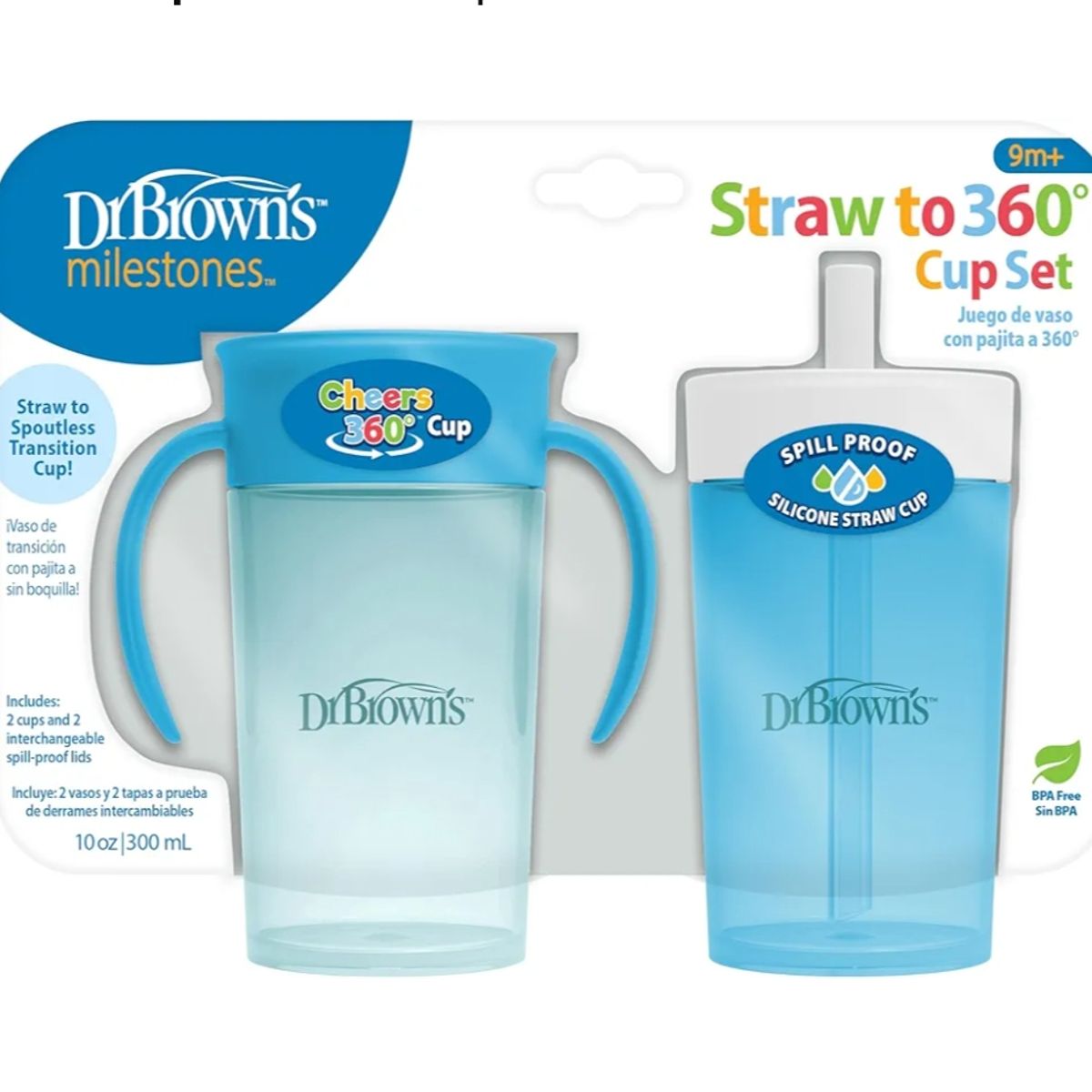 DR BROWNS - Taza con sorbete y Taza de transición Cheers 360°