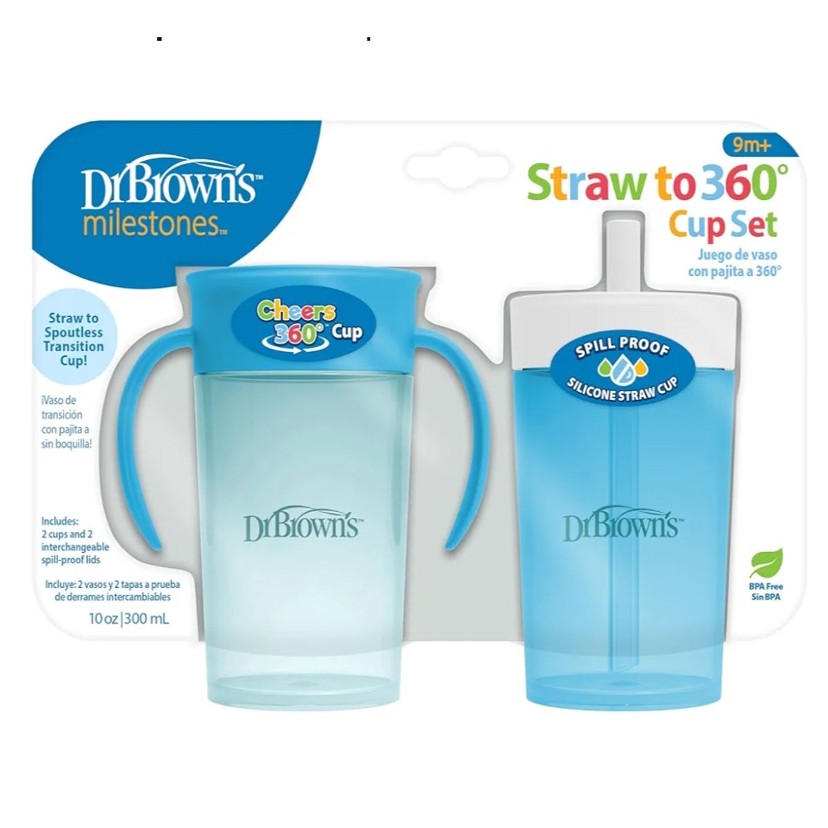 DR BROWNS - Taza con sorbete y Taza de transición Cheers 360°