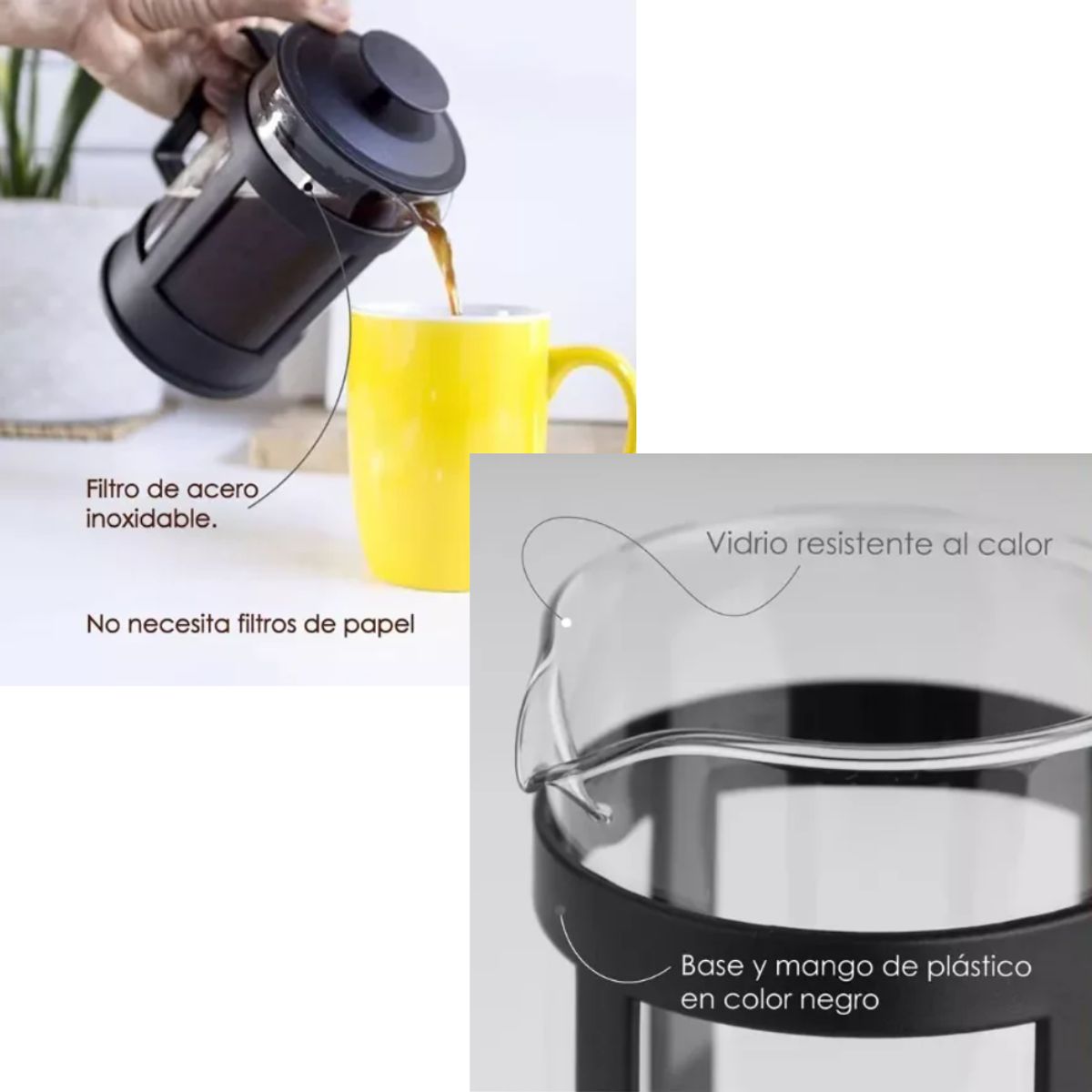 INSPIRA - Cafetera Prensa Francesa 350ml