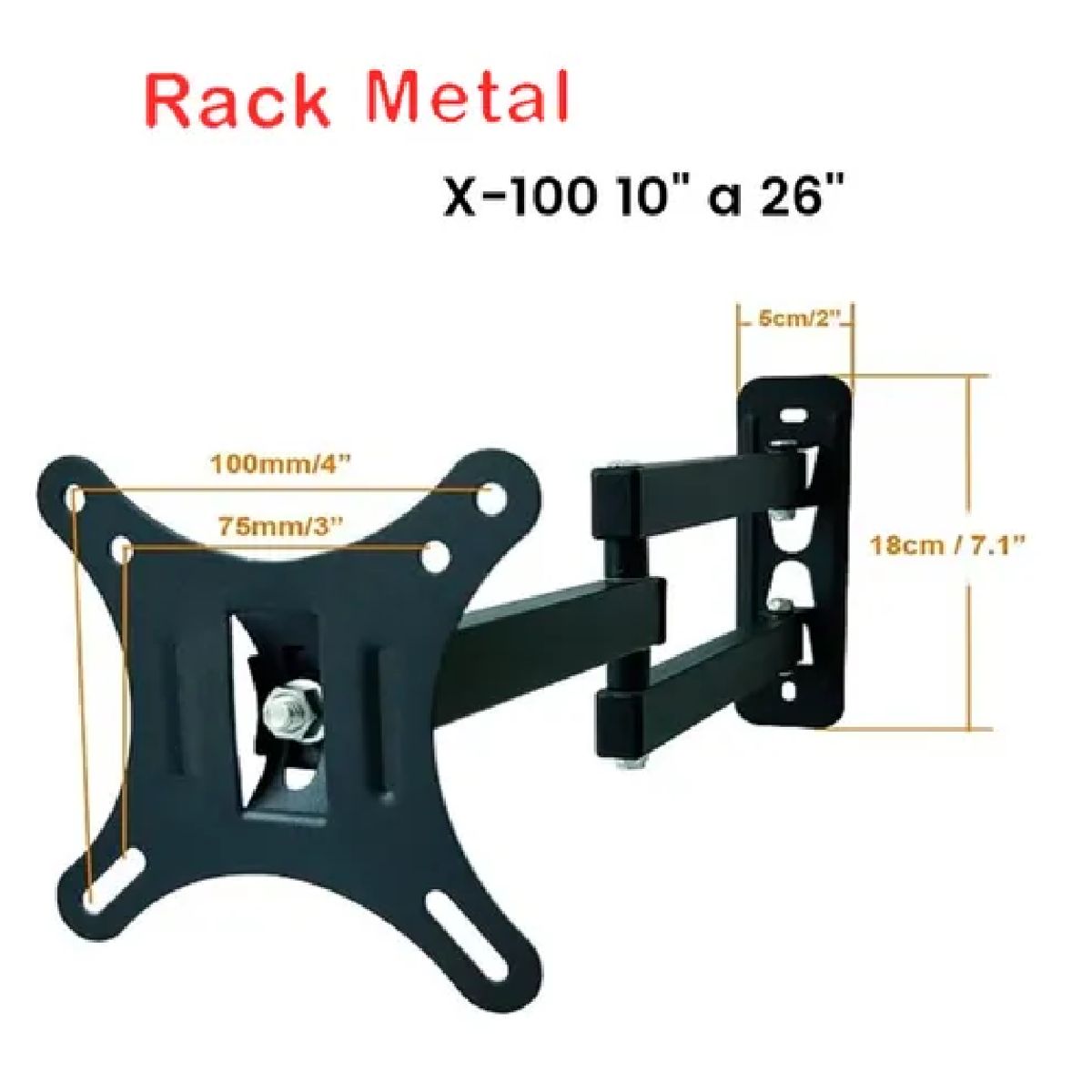 GENERICO - Rack Metal Giratorio Plegable Tv Smart 10 A 26 Ajustable