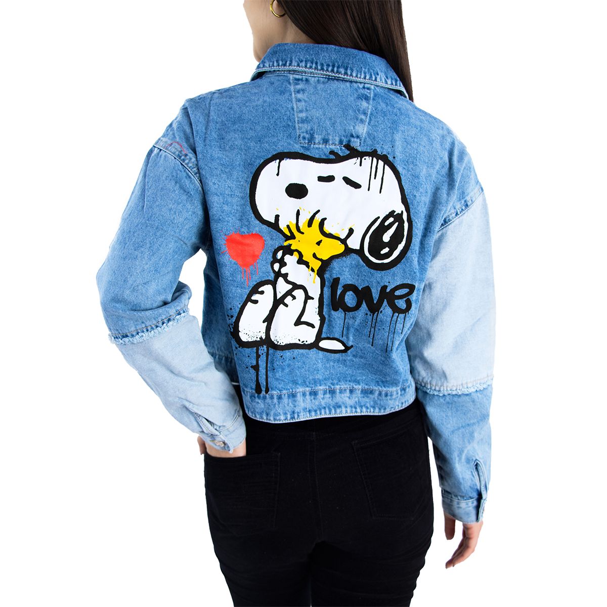 SNOOPY - CASACA  DENIM CROP SNOOPY MUJER