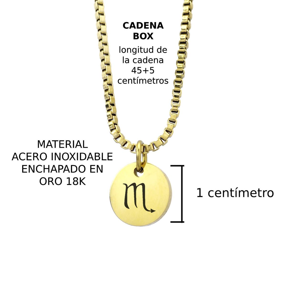 GENERICO - Collar Signo Escorpio Dorado Enchapado en Oro 18k para mujer