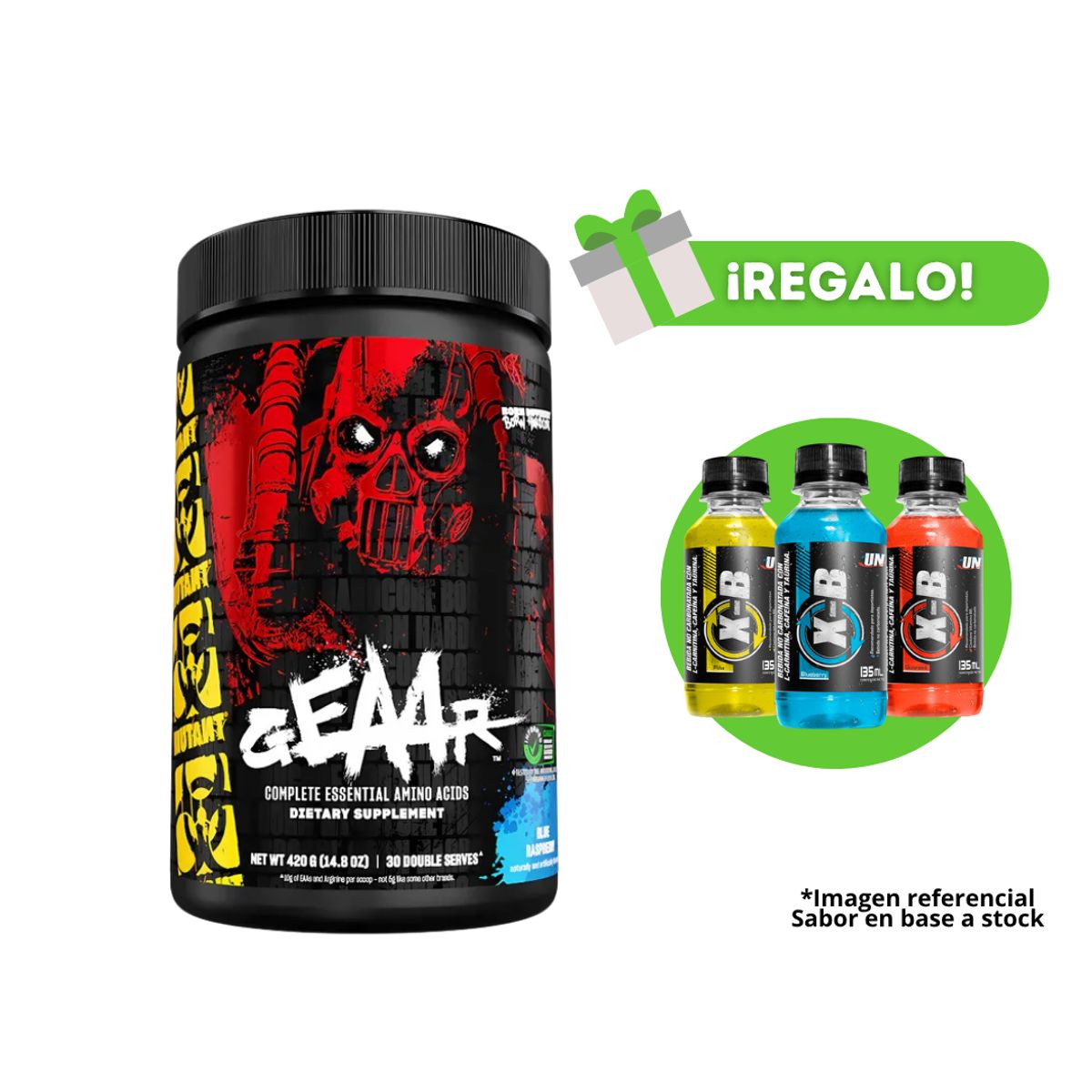 MUTANT - AMINOACIDO GEAAR 30 SERVICIOS BLUE RASPBERRY + XB
