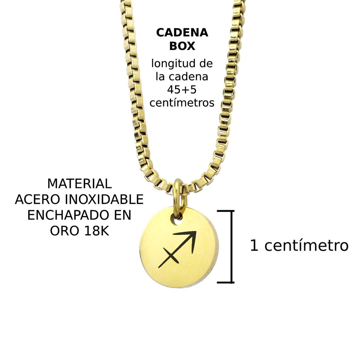 GENERICO - Collar Signo Sagitario Dorado Enchapado en Oro 18k para mujer