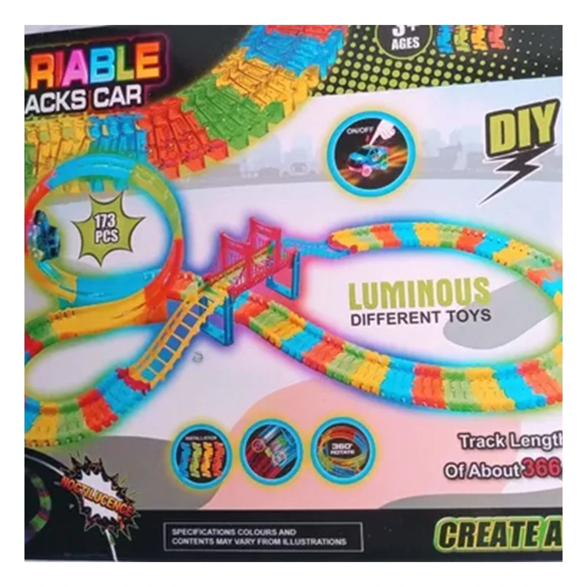 RYBIU IMPORT - Pack6 Carretera Práctica con Mini Carro en Multicolor