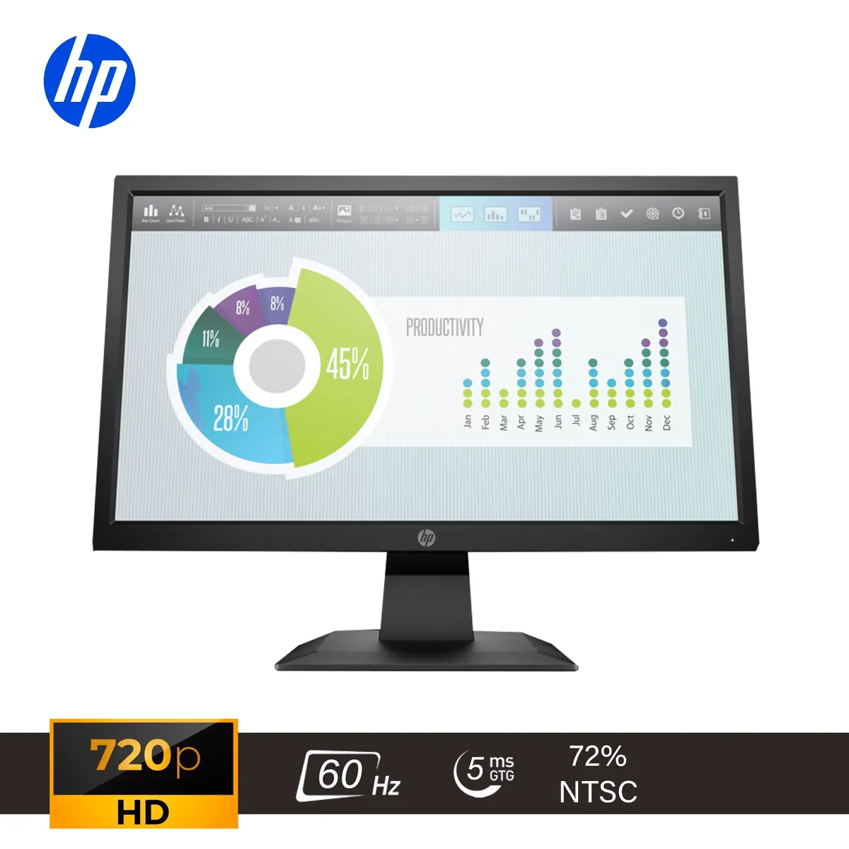 HP - Monitor HP P204v de 195 HD - 60HZ - HDMIVGA