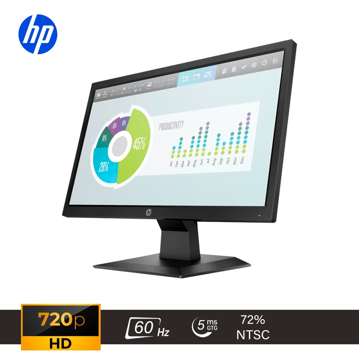 HP - Monitor HP P204v de 195 HD - 60HZ - HDMIVGA
