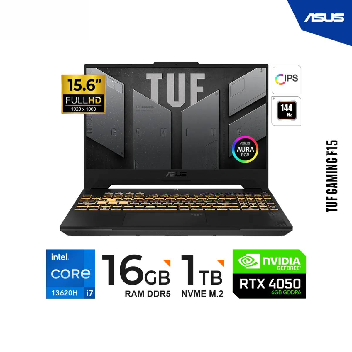 ASUS - LAPTOP ASUS F15 15.6 FHD IPS Core i7 13620H 2.4Ghz/4.9Ghz 16GB DDR5 1TB SSD RTX 4050 6GB Freedos