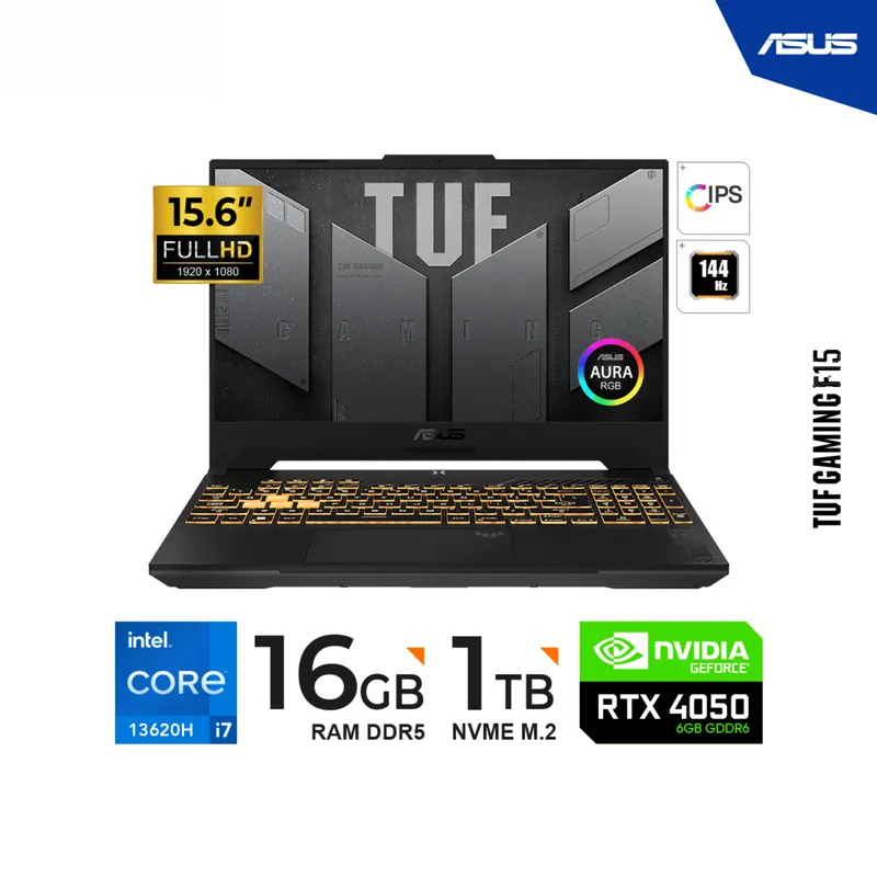 ASUS - LAPTOP ASUS F15 15.6 FHD IPS Core i7 13620H 2.4Ghz/4.9Ghz 16GB DDR5 1TB SSD RTX 4050 6GB Freedos