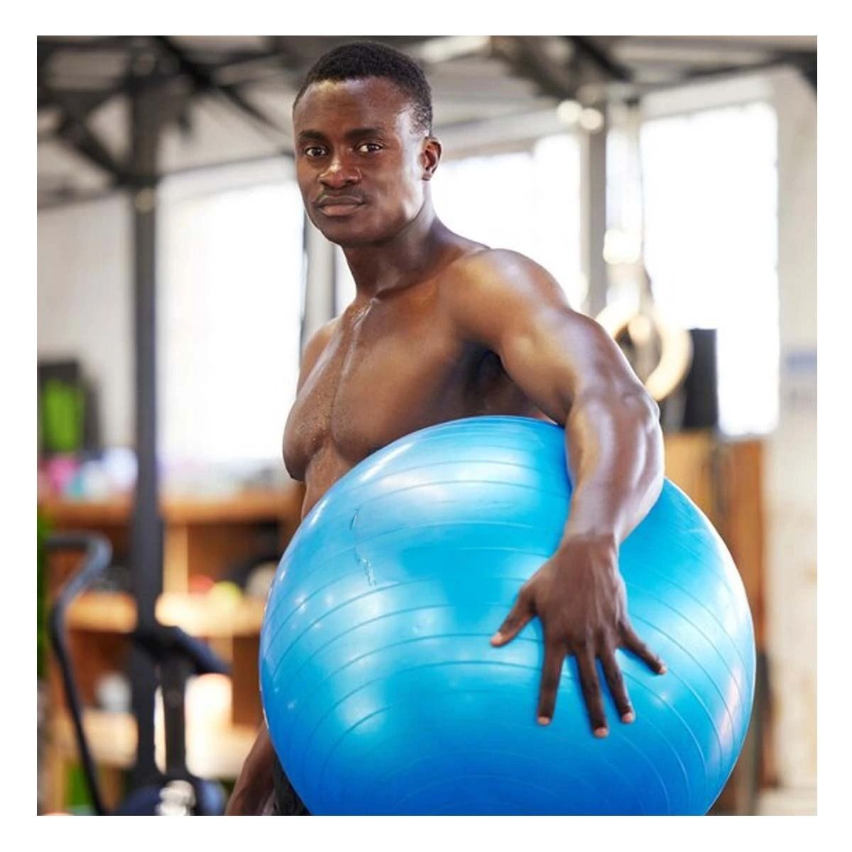 GENERICO - Pack4 Balon de Yoga Facil de Usar 55cm de Color Azul