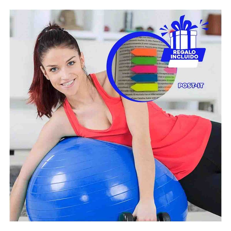 GENERICO - Balon Util de Yoga 65cm en Color Azul Y+Post-it Adhesivos