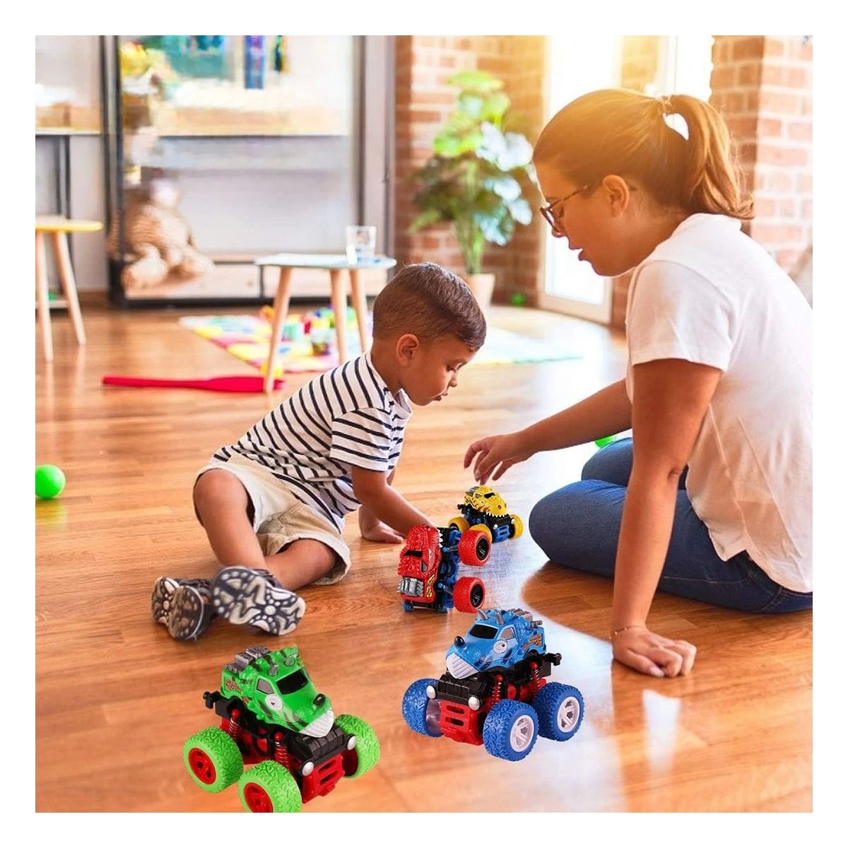 RYBIU IMPORT - Pack6 Camiones de Giros en Carrera Aventuras para Niños