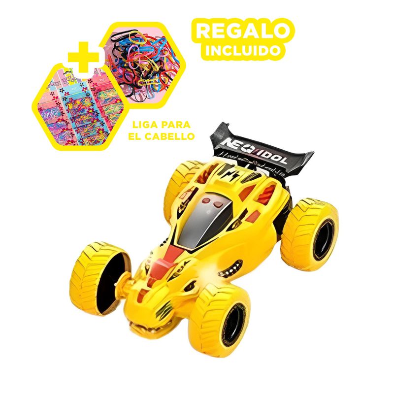 RYBIU IMPORT - Pack12 Vehiculo Acrobaticos en Amarillo Y+Ligas de Regalo