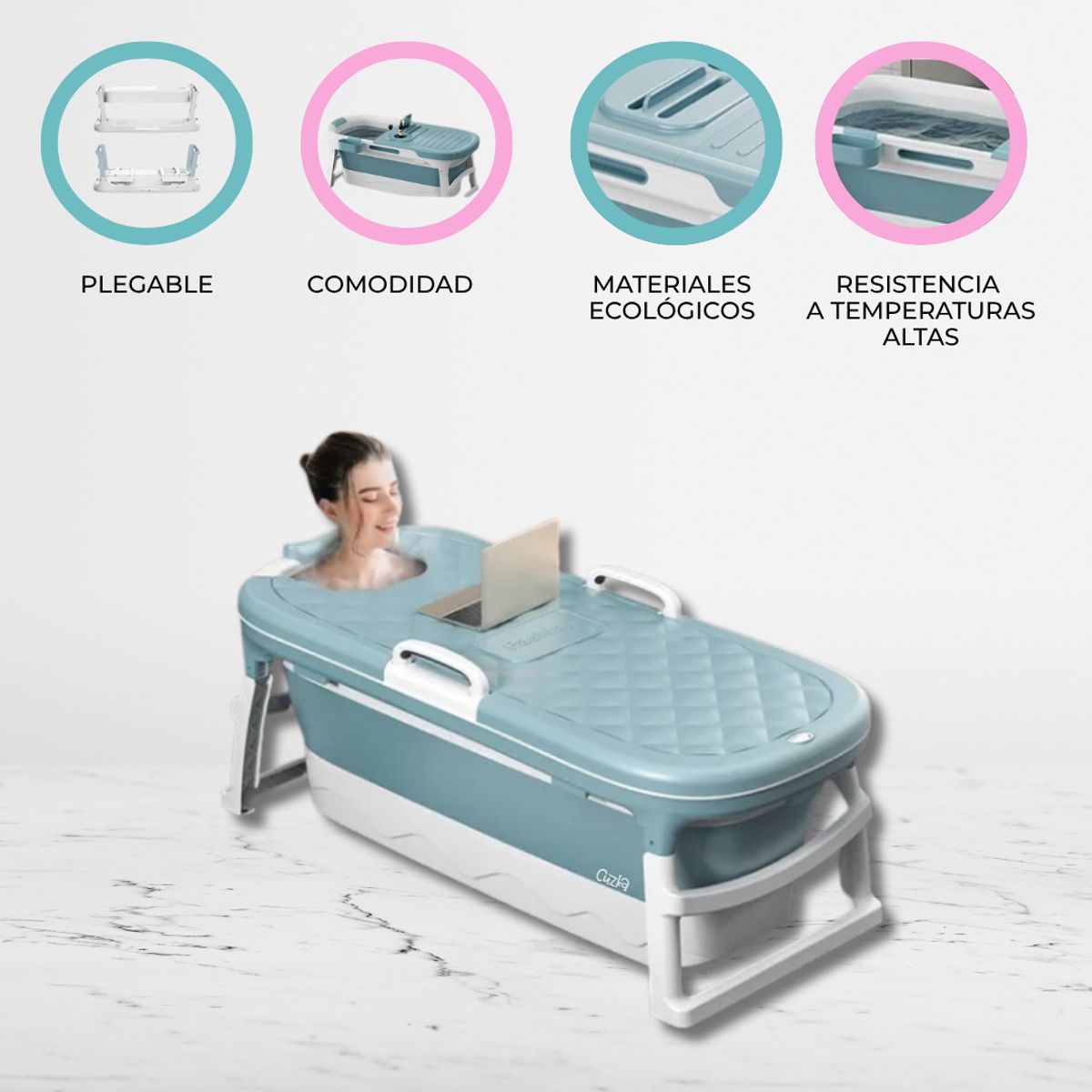 DOUX BEBE - Bañera Plegable para adultos «AGUAZEN» Blue