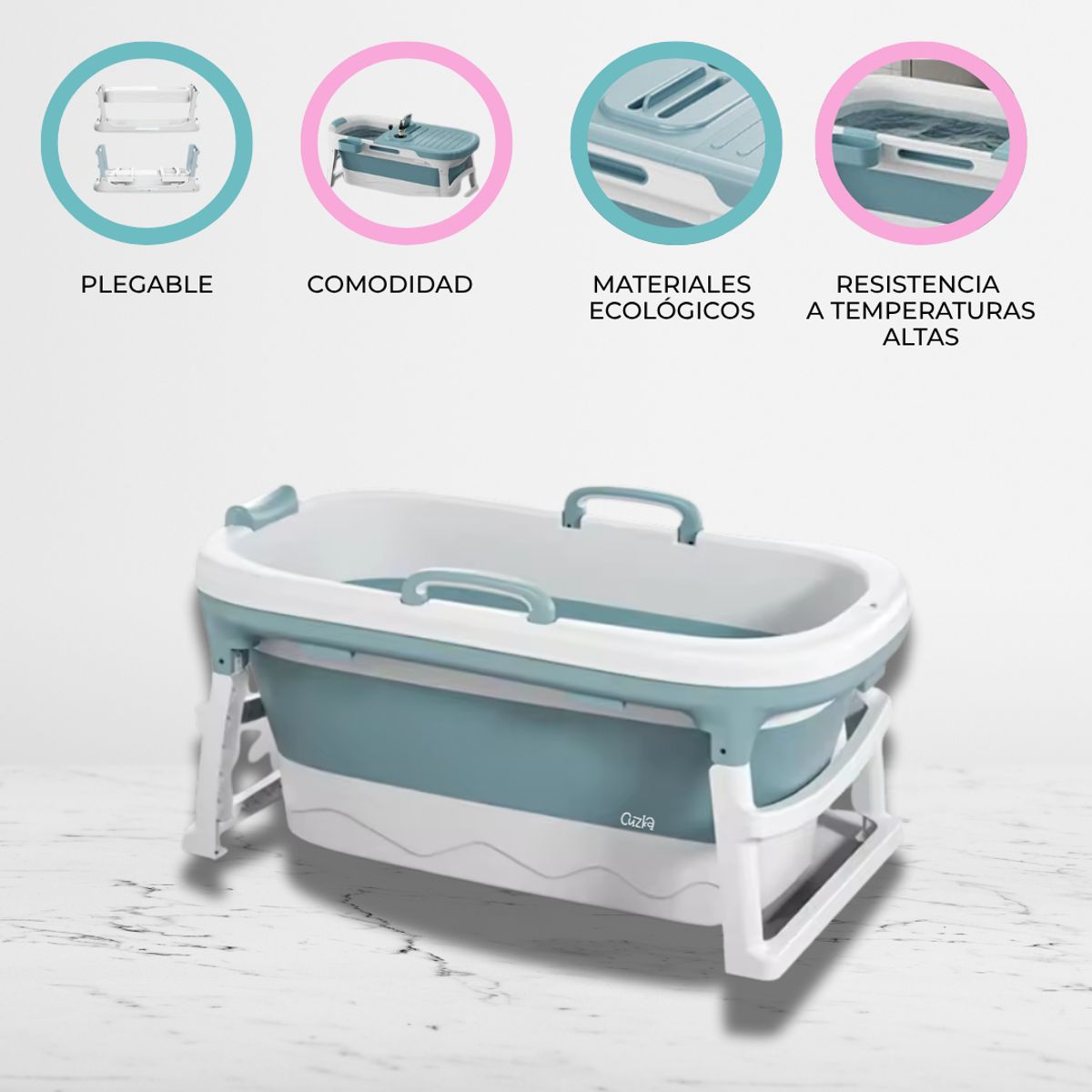 DOUX BEBE - Bañera Plegable para adultos «AGUAZEN» Blue