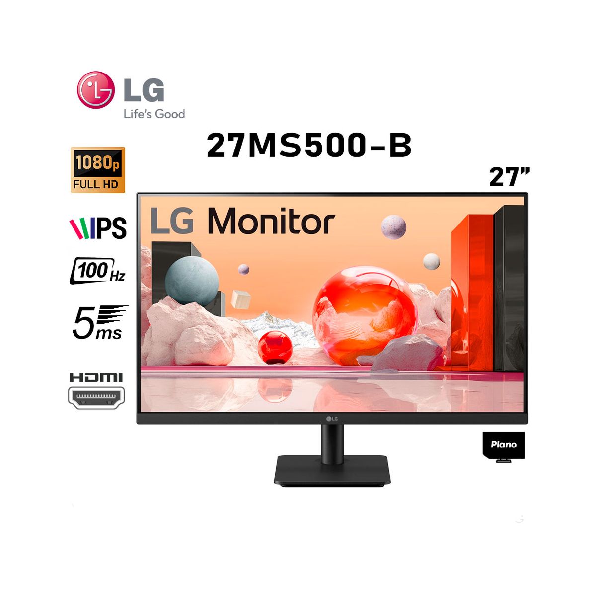 LG - Monitor 27' IPS FHD 75 Hz 5 ms LG 27MS500-B 2×HDMI Altavoces