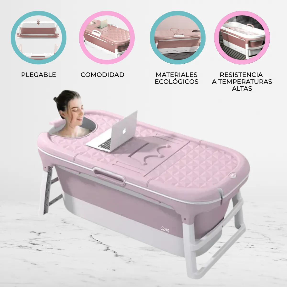 DOUX BEBE - Bañera Plegable para adultos «AGUAZEN» Pink