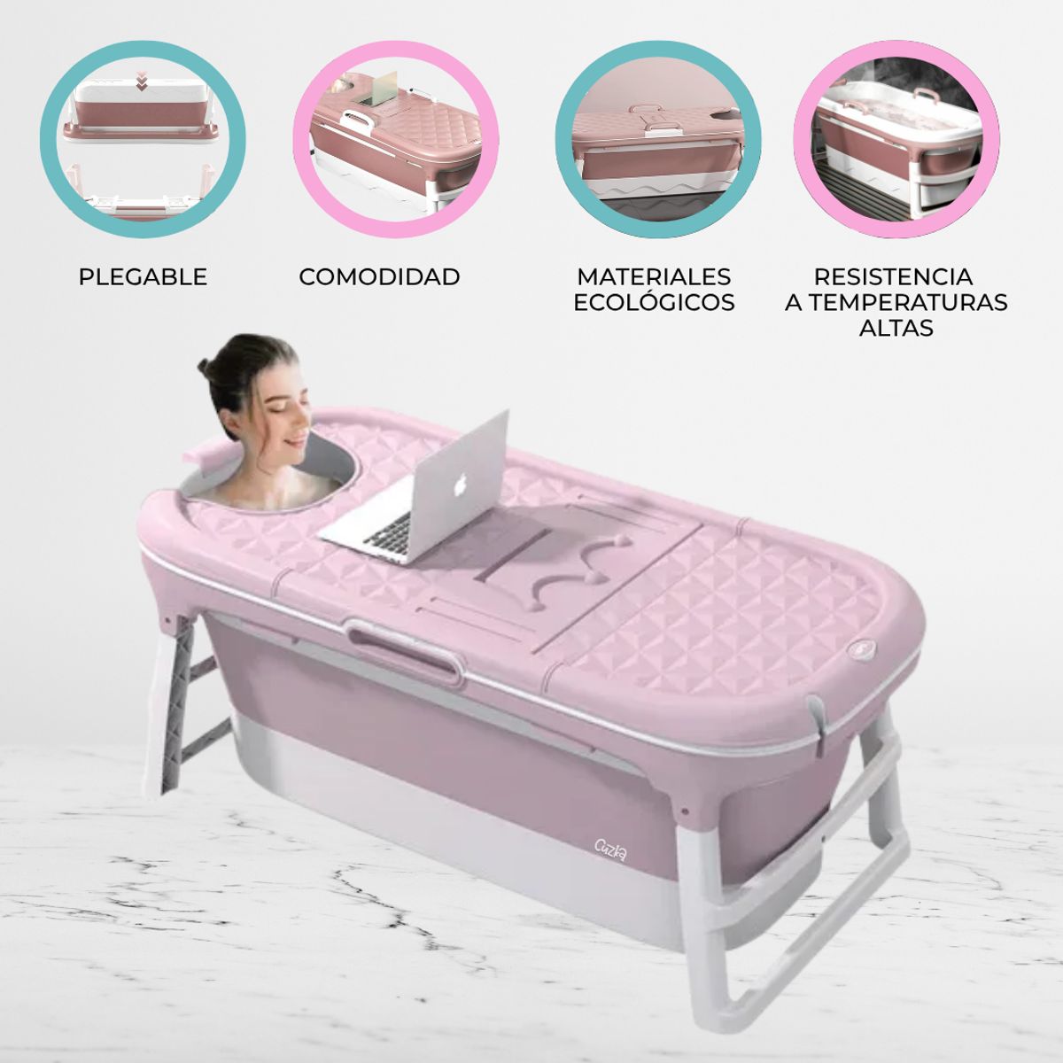 DOUX BEBE - Bañera Plegable para adultos «AGUAZEN» Pink