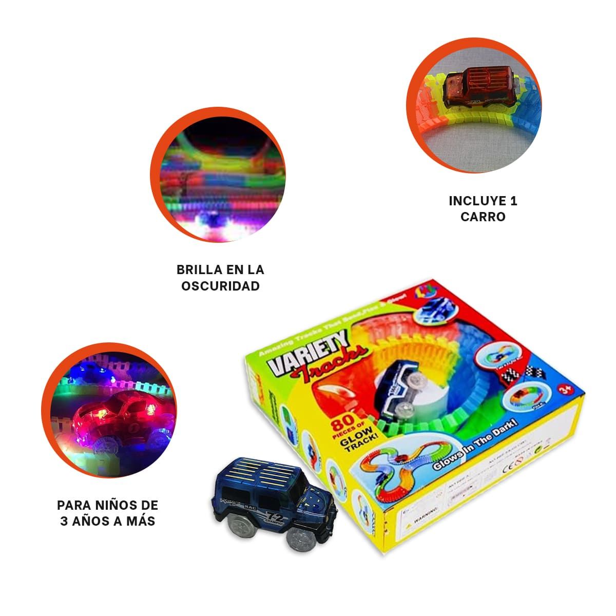 RYBIU IMPORT - Pack12 Juguete de Pista Estimulante y Educativo con Carro