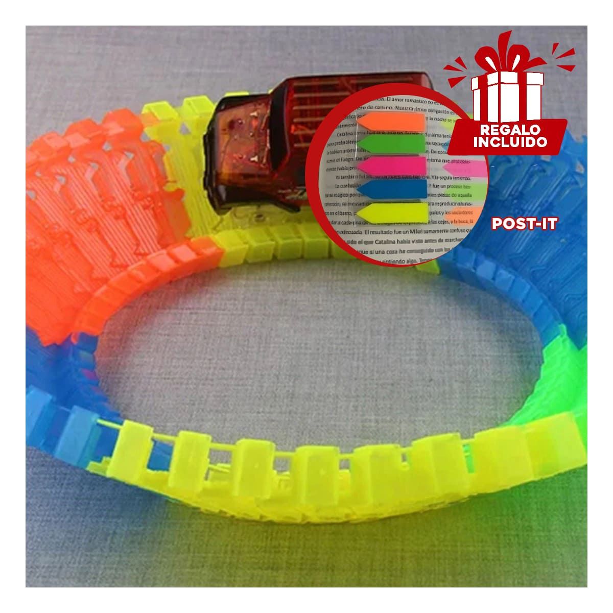 RYBIU IMPORT - Pack12 Carretera para Niño Multicolor Y+Banderitas Adhesivas