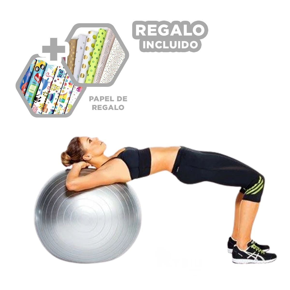 GENERICO - Pelota para Ejercitarse 75cm en Plomo Y+Papel de Regalo