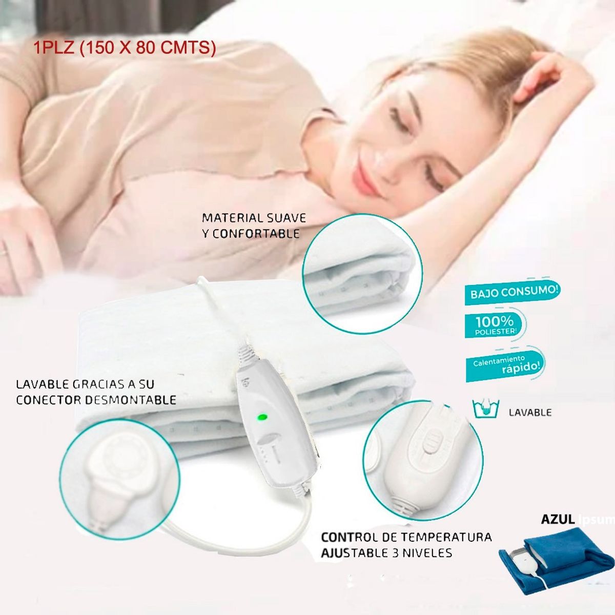 GENERICO - Manta Electrica de Una Plaza