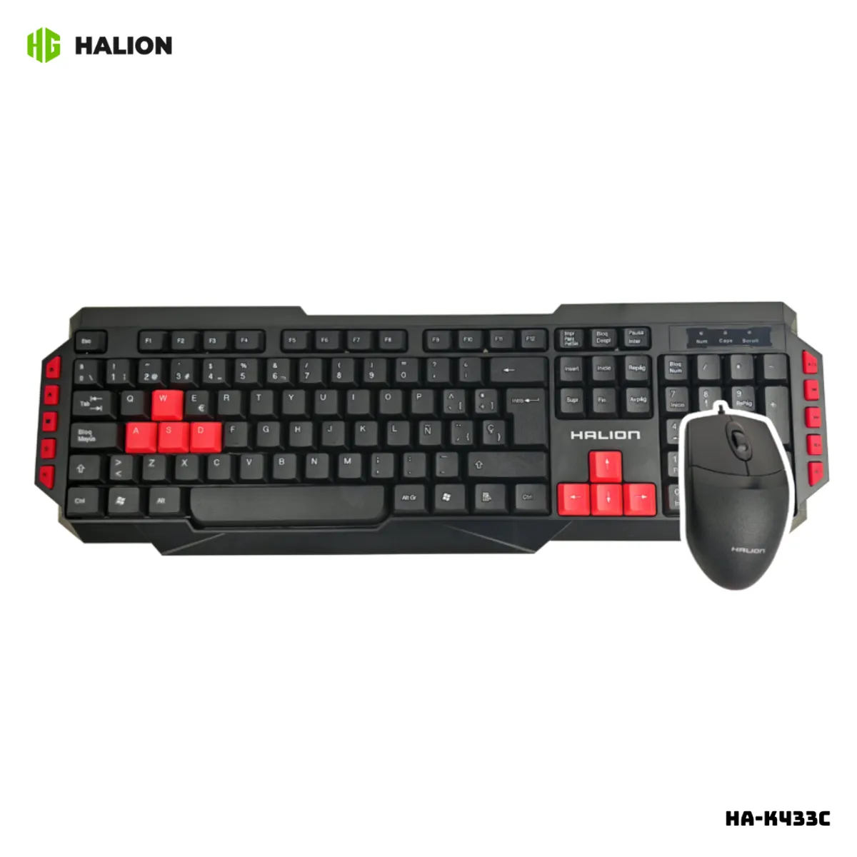 HALION - KIT HALION TECLADO Y MOUSE OFFICE ALAMBRICO - HA-K433C