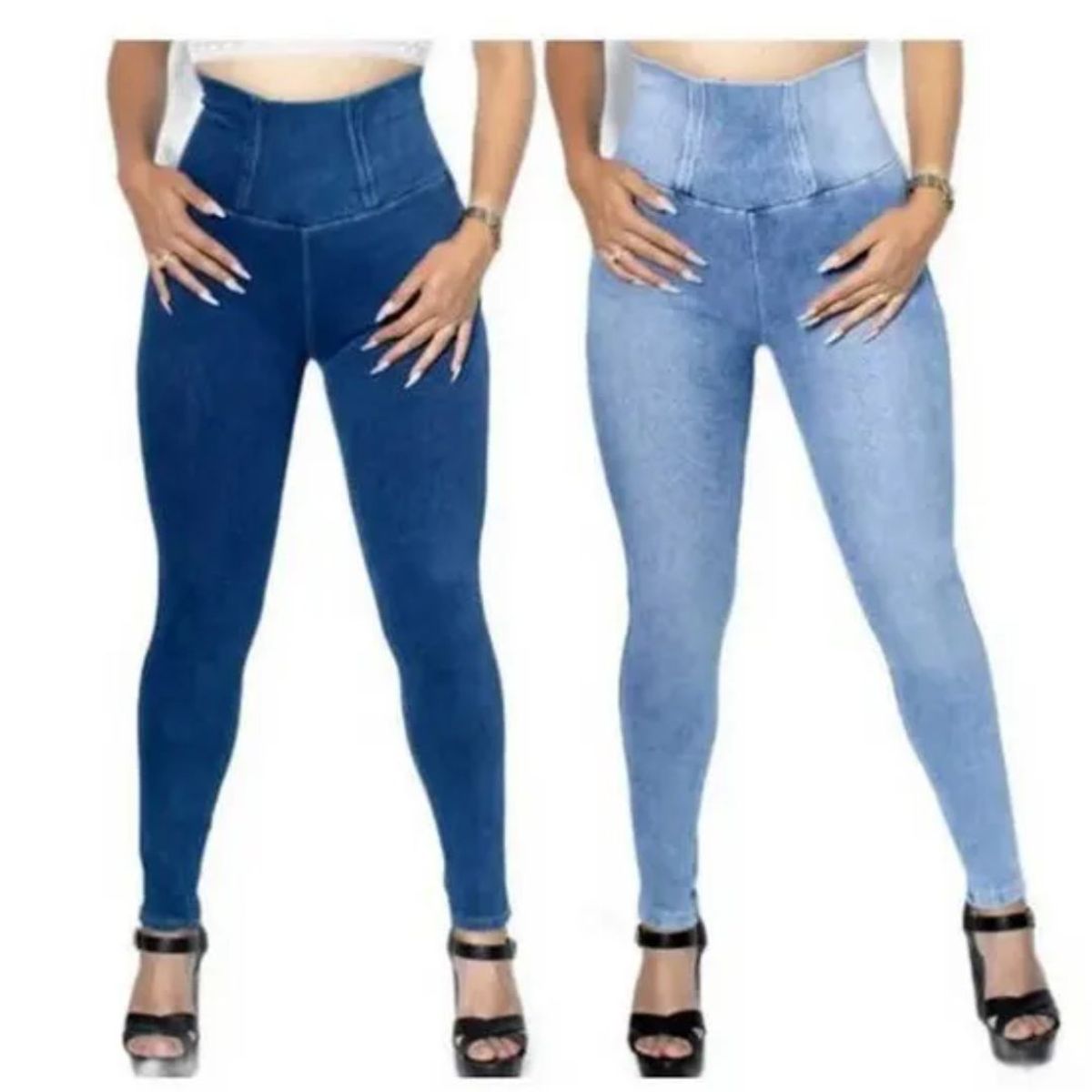 GENERICO - Jeans Pantalón Fresh Terry  Mujer Fajero Reductor negro