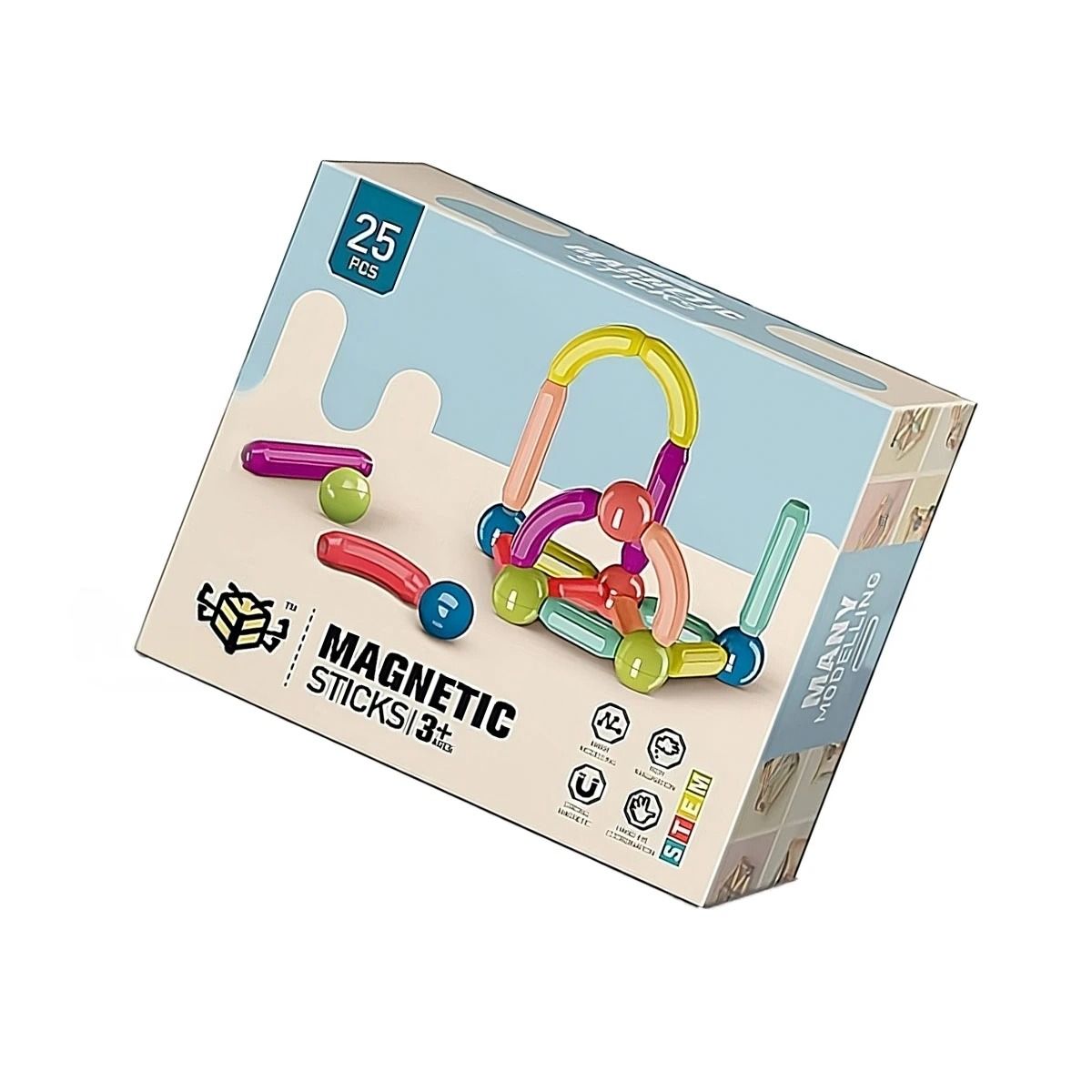 RYBIU IMPORT - Juego de Imanes y Construccion 25 Piezas Y+Papel de Regalo