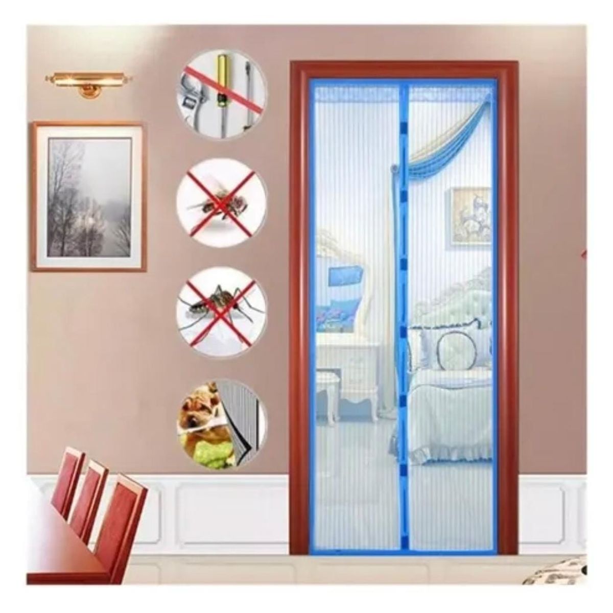 GENERICO - CORTINA DE MALLA IMANTADA ANTI MOSQUITO