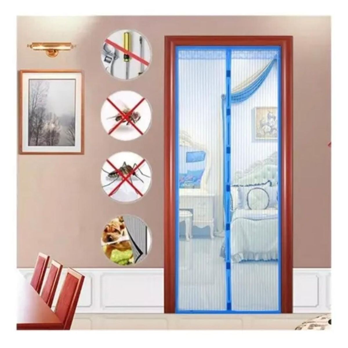 GENERICO - CORTINA DE MALLA IMANTADA ANTI MOSQUITO