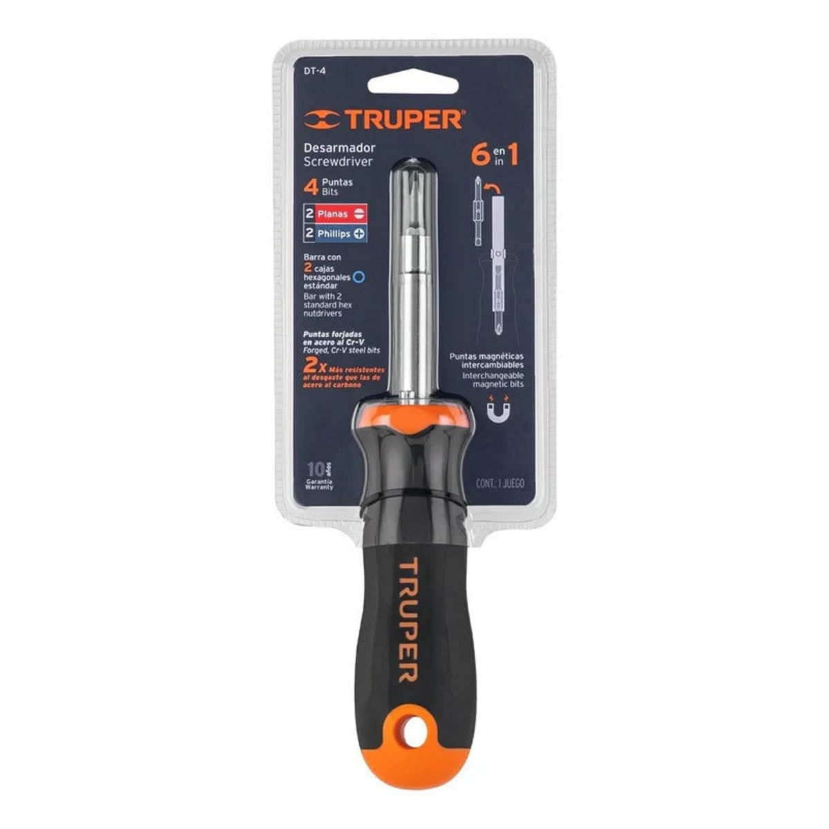 TRUPER - Desarmador 2 Puntas Dobles Y Barra Con 2 Cajas Hexagonal Truper - 14200