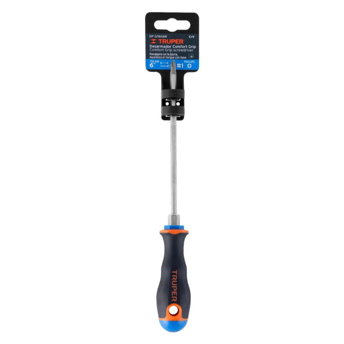 TRUPER - Desarmador de cruz 316 x 6 mango Comfort Grip Truper - 14067