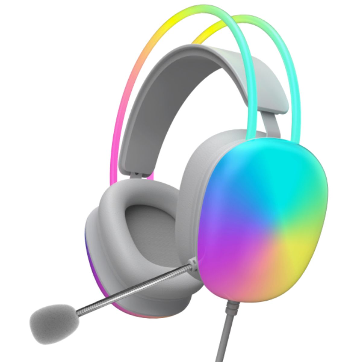 WESDAR - Wesdar - Auriculares HeadSet con Cables RGB Led - Blanco