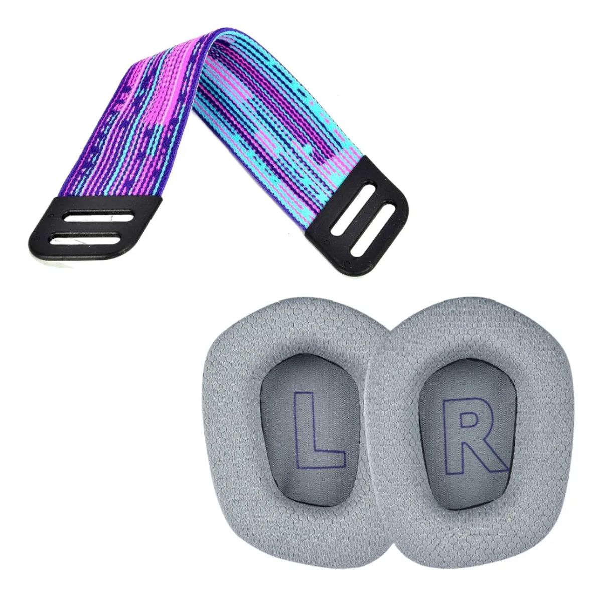 GENERICO - Banda vincha Elastic + Almohadillas Para Logitech G335 G535 G733 Gris