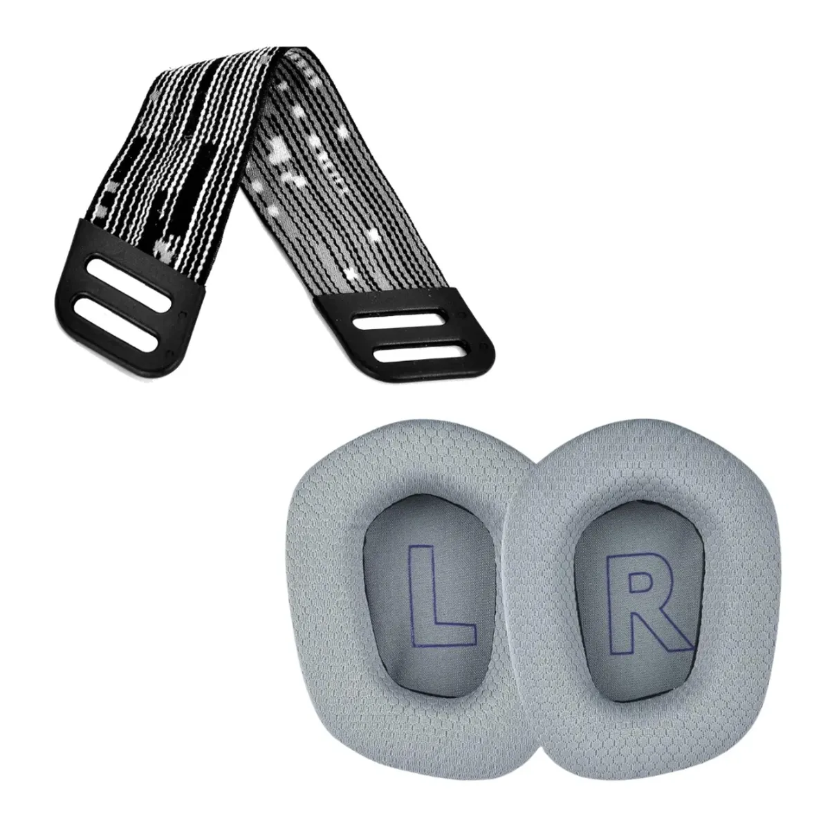GENERICO - Banda vincha Elastic + Almohadillas Para Logitech G335 G535 G733 Gris