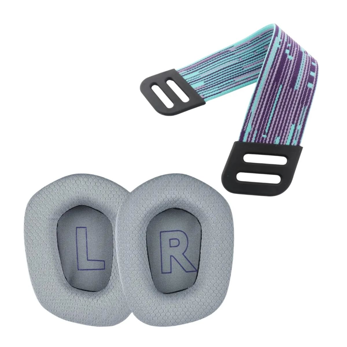 GENERICO - Banda vincha Elastic + Almohadillas Para Logitech G335 G535 G733 Gris