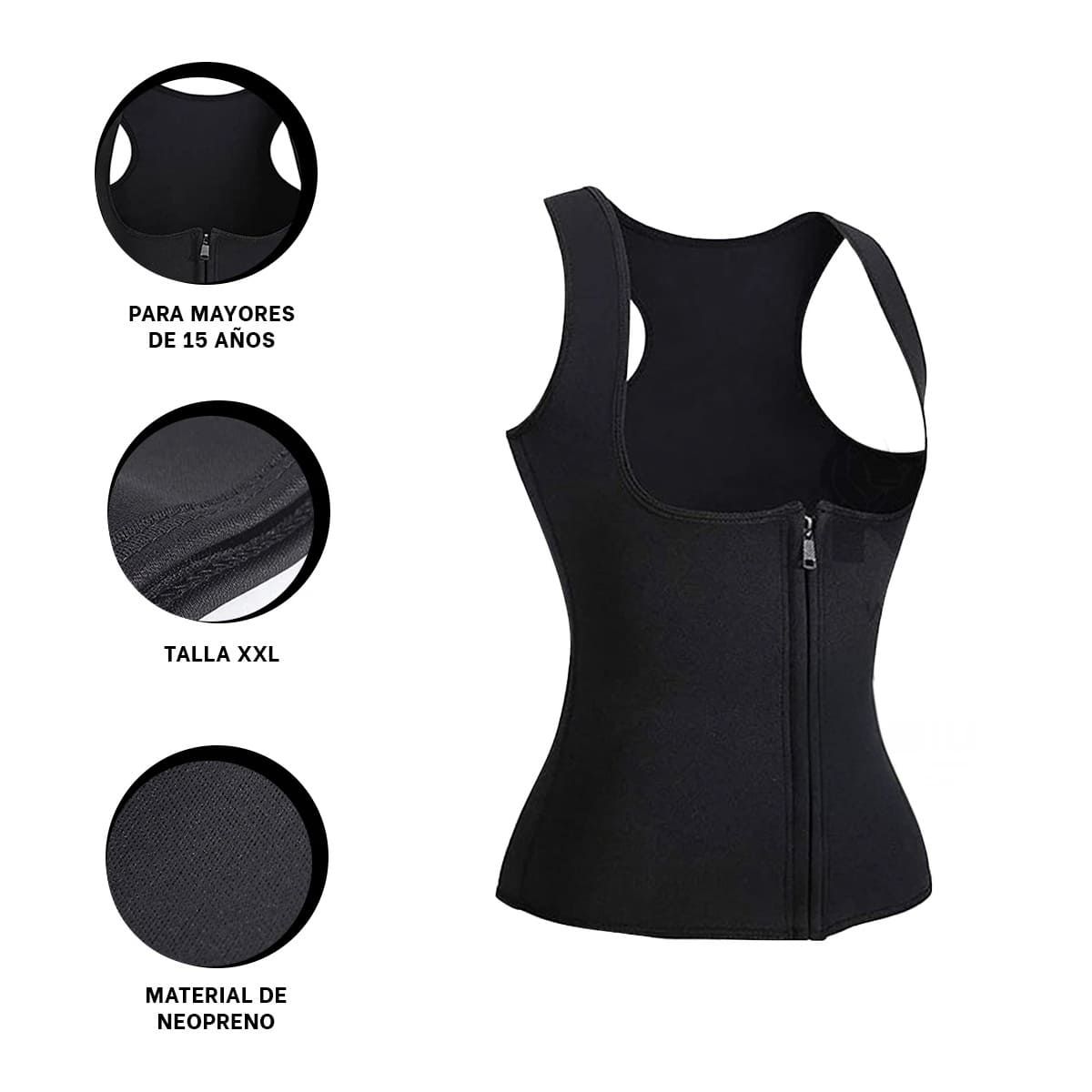 GENERICO - Pack4 Chaleco Calor Negro Talla XXL Y+Banderitas Adhesivas