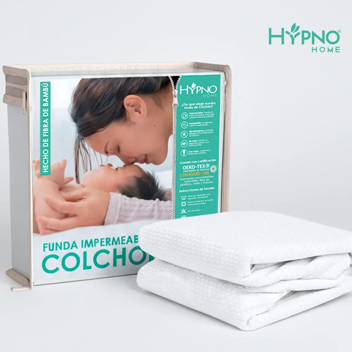 HYPNO HOME - Funda De Colchón Impermeable Hypno de Bambú Con Cierre - Bl