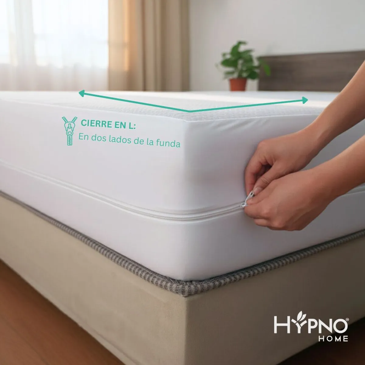 HYPNO HOME - Funda De Colchón Impermeable Hypno de Bambú Con Cierre - Bl