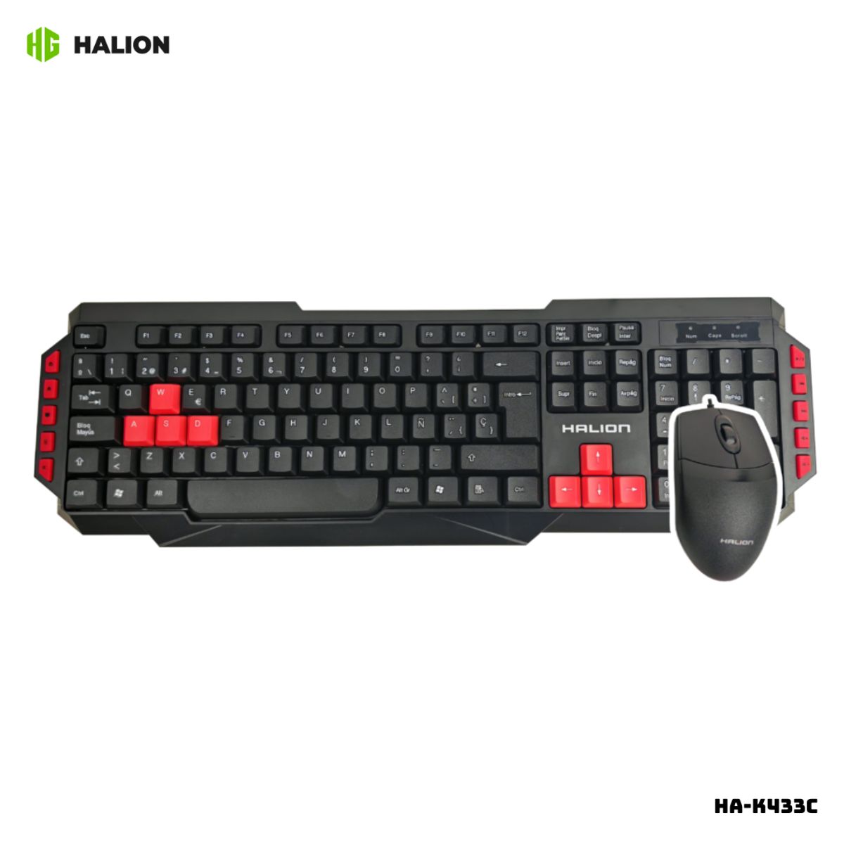 HALION - KIT HALION TECLADO Y MOUSE OFFICE ALAMBRICO - HA-K433C